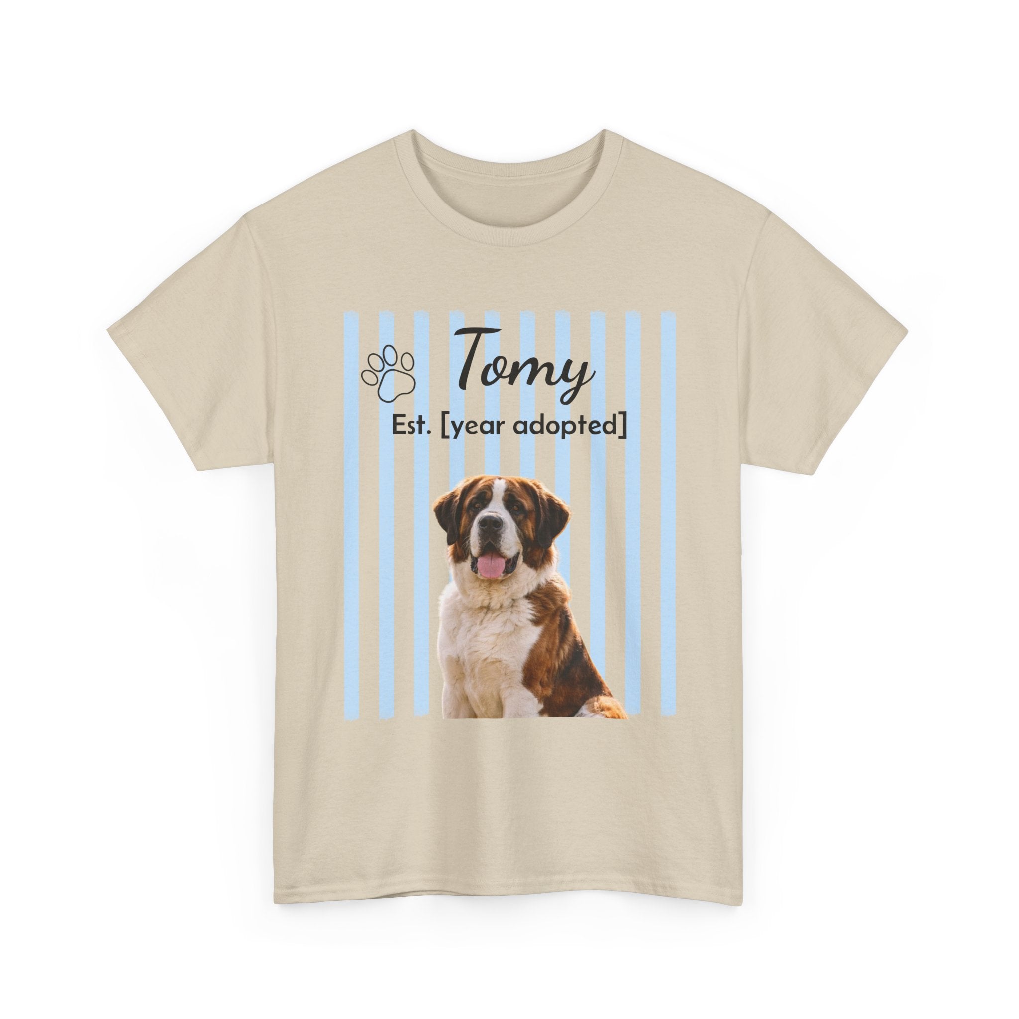 Personalized Pet Photo Shirt, Custom Dog Portrait Tee, Pet Name & Adoption Year Shirt