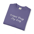 Certified Crazy Dog Lady Embroidered T-Shirt | Funny Dog Mom Tee