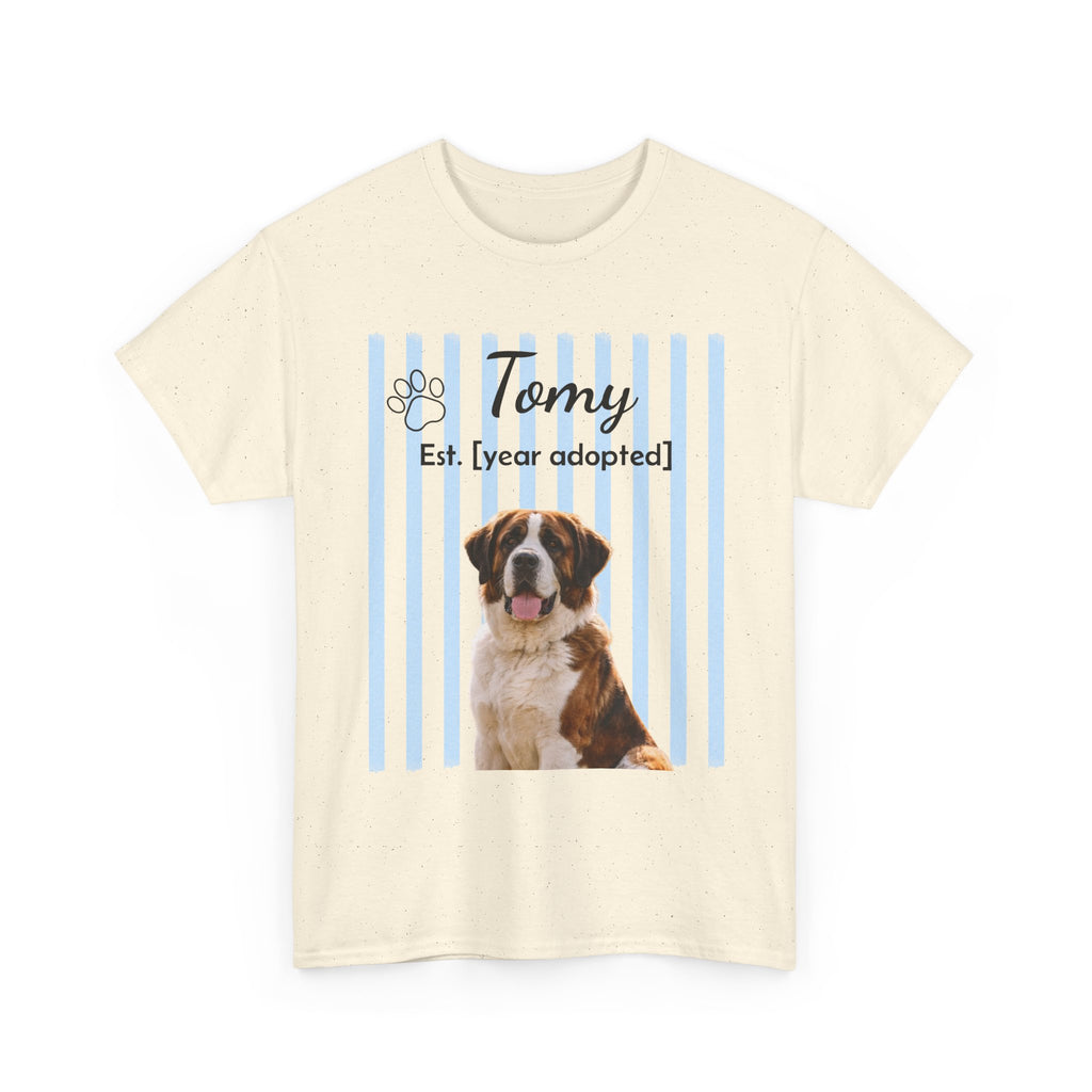 Personalized Pet Photo Shirt, Custom Dog Portrait Tee, Pet Name & Adoption Year Shirt