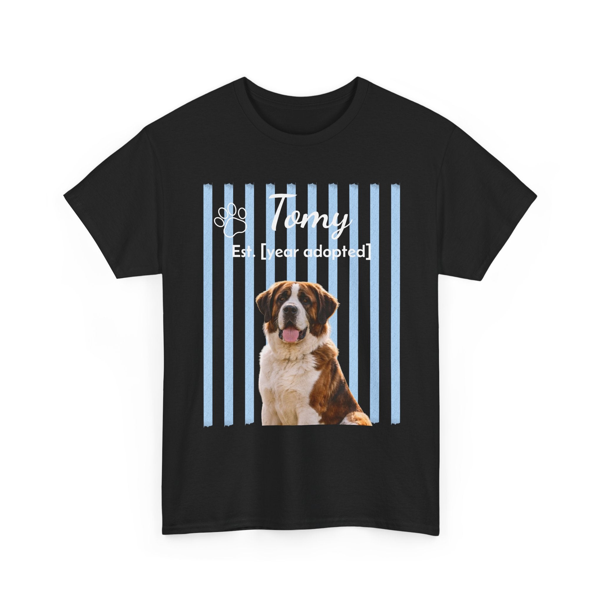Personalized Pet Photo Shirt, Custom Dog Portrait Tee, Pet Name & Adoption Year Shirt