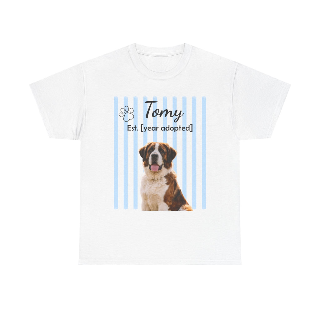 Personalized Pet Photo Shirt, Custom Dog Portrait Tee, Pet Name & Adoption Year Shirt