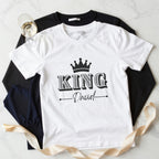 Customize King and Queen Matching T-Shirt Design | Custom Couple Shirt Digital Download
