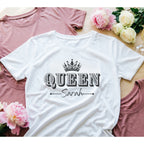 Customize King and Queen Matching T-Shirt Design | Custom Couple Shirt Digital Download