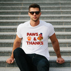 Paws & Thanks T-Shirt Design | Cute Thanksgiving Dog Lover Shirt