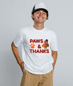 Paws & Thanks T-Shirt Design | Cute Thanksgiving Dog Lover Shirt