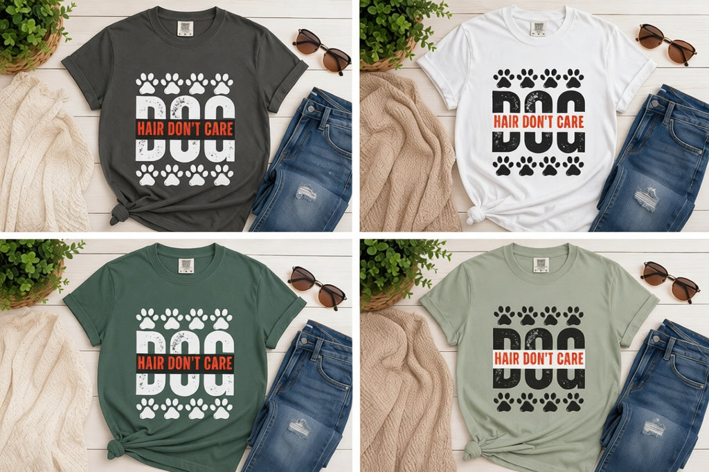 Dog Hair Don’t Care T-Shirt Design | Funny Dog Mom Shirt PNG SVG