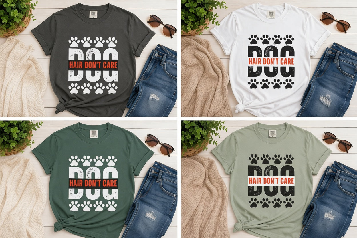 Dog Hair Don’t Care T-Shirt Design | Funny Dog Mom Shirt PNG SVG