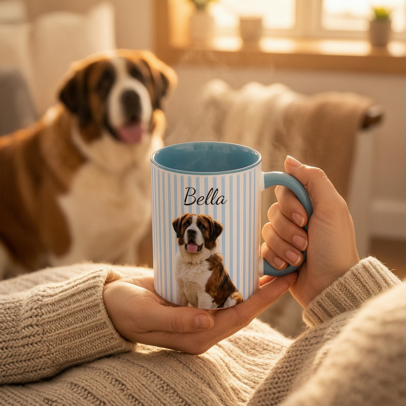 Personalized Dog Portrait Mug | Custom Pet Photo Coffee Cup